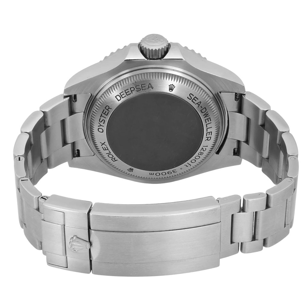 Back View Of Screwback Back Case And Closed Stainless Steel Band Of Rolex 126660 Watch Pre Owned Condition