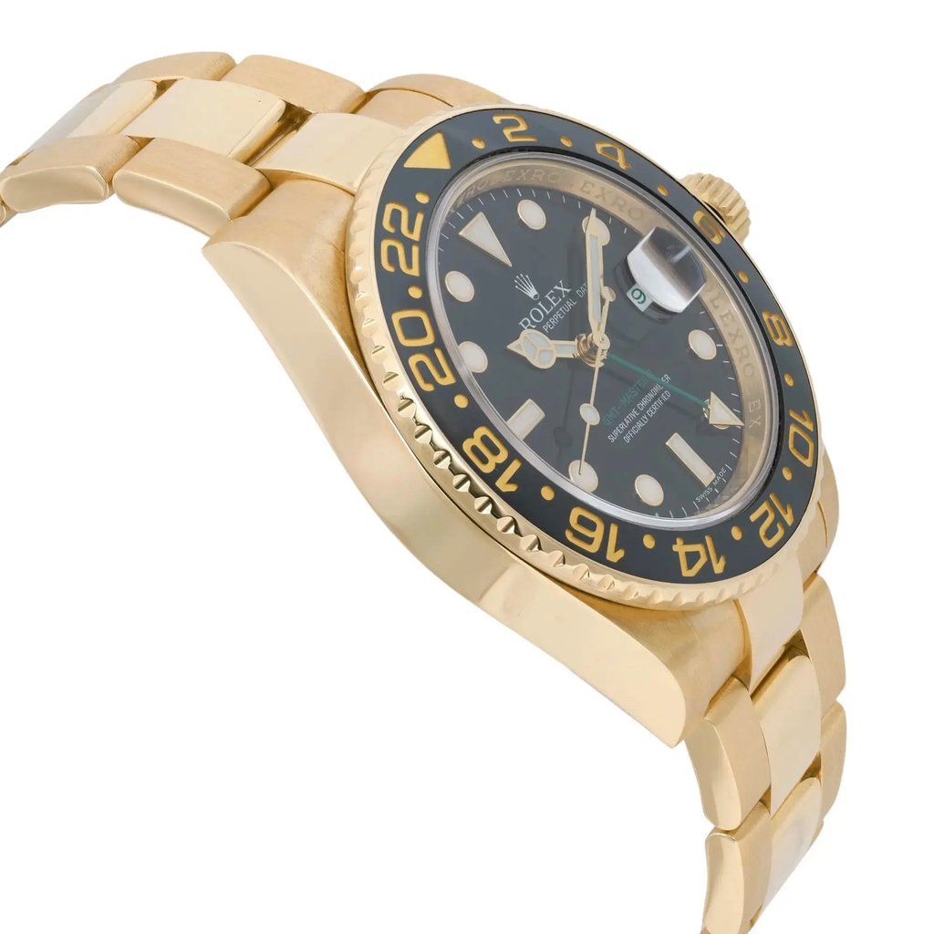 View Of Opposite Crown Facing Side Of Rolex 116718LN-0001 18k Yellow Gold Watch Pre Owned Condition