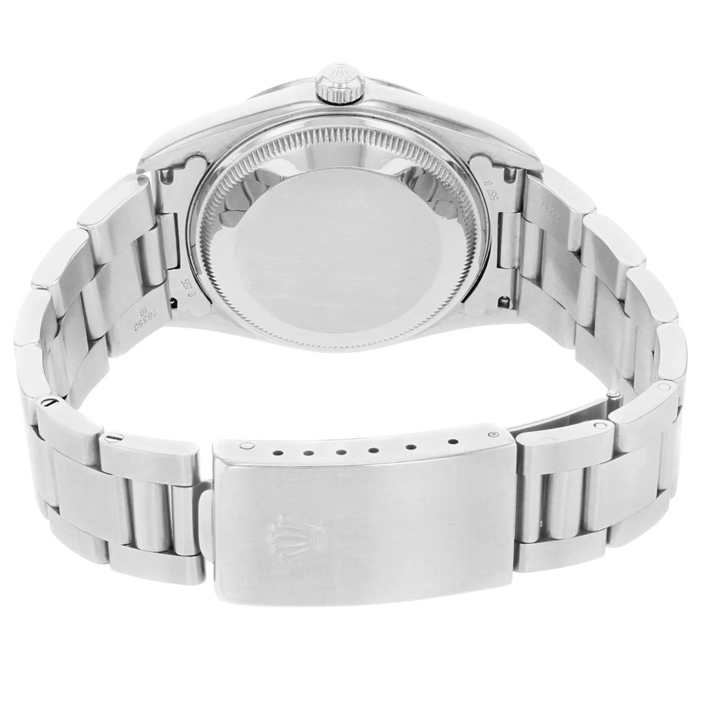 Back View Of {Caseback} Back Case And Closed Stainless Steel Band Of Rolex 15200 Watch Pre Owned Condition