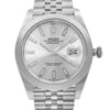Up Close Front Facing Picture Of Rolex 126300 Stainless Steel Watch Display Model Condition
