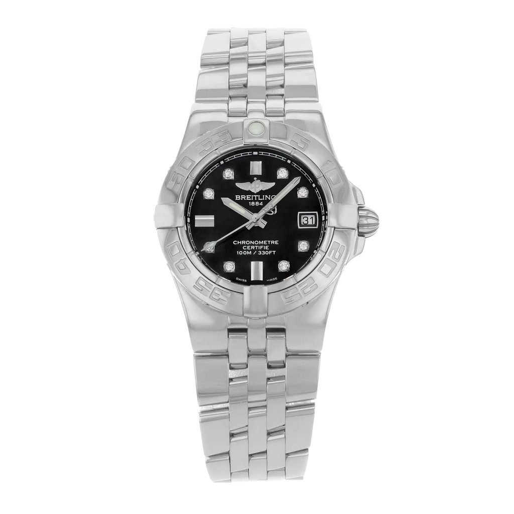 Front Full View Of Breitling A71340L2/BA14-368A Stainless Steel Watch Display Model Condition {Product Condition}