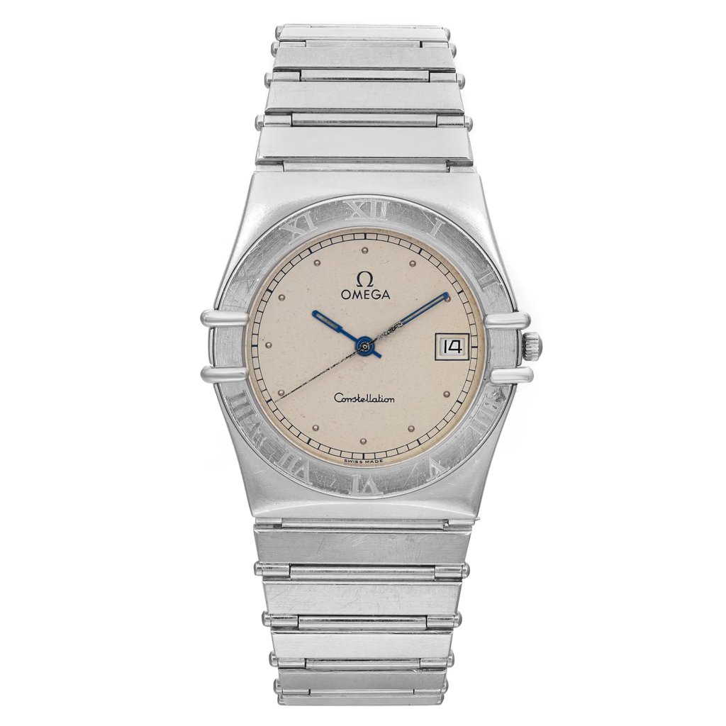 Front Full View Of OMEGA 396.1076 Stainless Steel Watch Pre Owned Condition Fair