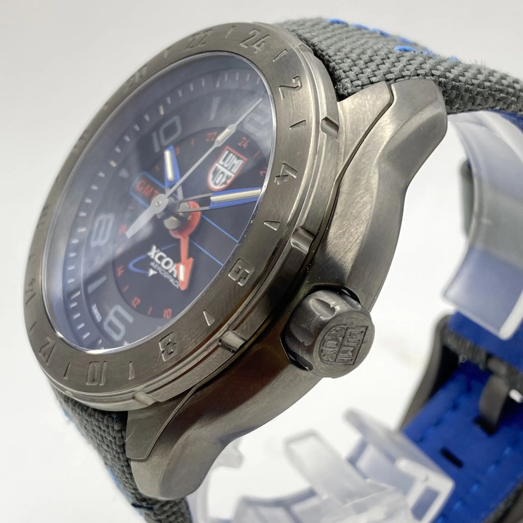 View Of Crown Facing Side Of Luminox XX.5121.GN.1 Stainless Steel Watch Pre Owned Condition