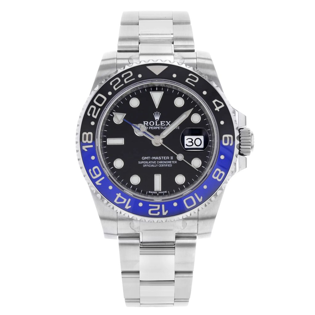 Front Full View Of Rolex 116710BLNR Stainless Steel Watch Display Model Condition {Product Condition}