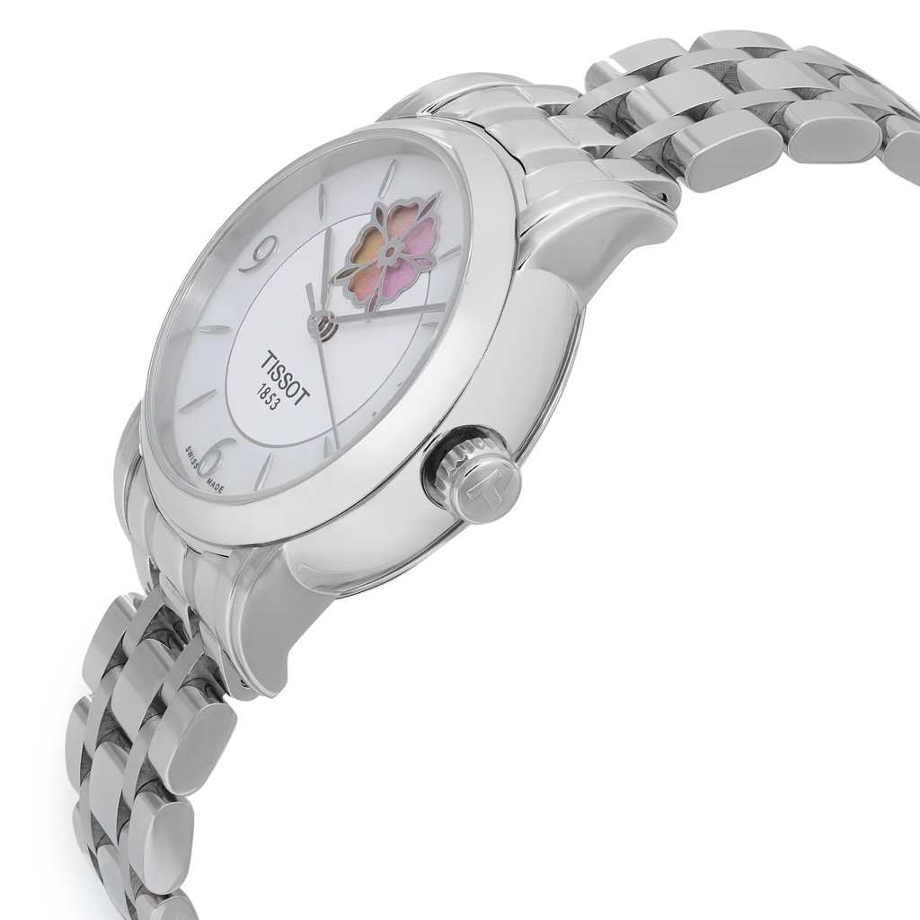 View Of Crown Facing Side Of Tissot T0502071111705 Stainless Steel Watch Display Model Condition