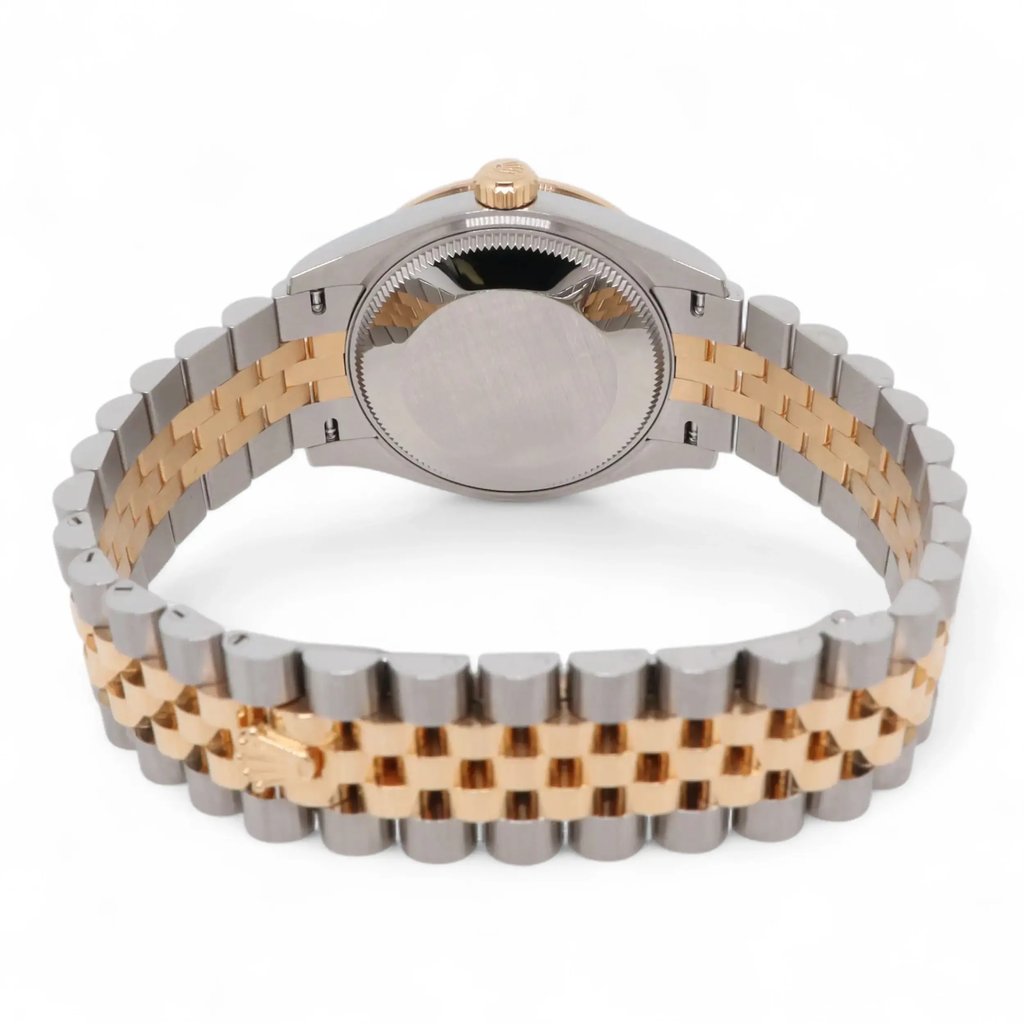 Back View Of Solid Back Case And Closed Stainless Steel,Yellow Gold Band Of Rolex 278383RBR Watch New Condition