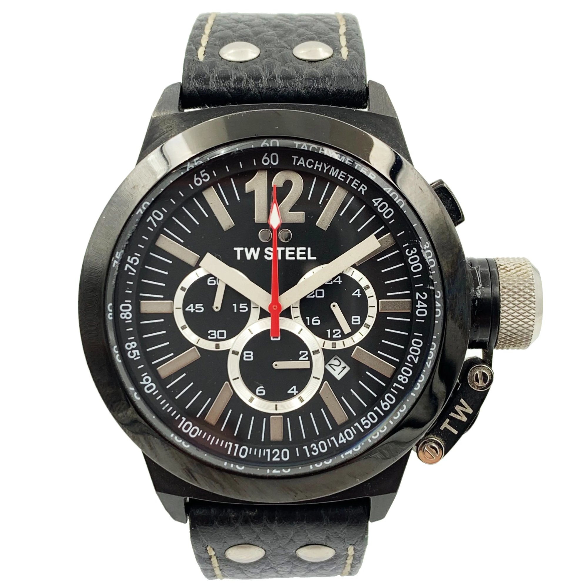 Front Full View Of TW Steel CE1033 Stainless Steel Watch Pre Owned Condition {Product Condition}