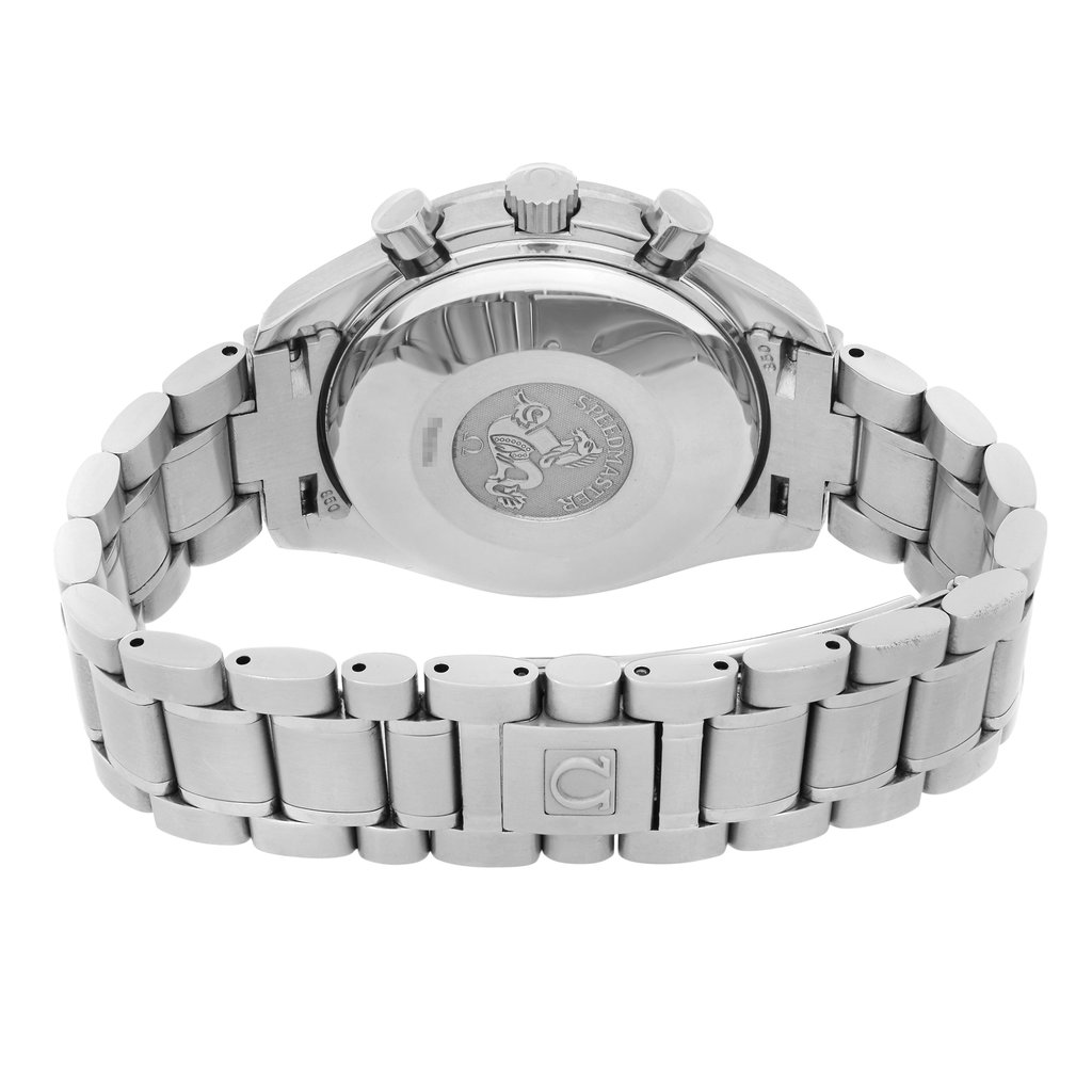 Back View Of Snap Back Case And Closed Stainless Steel Band Of OMEGA 3513.30.00 Watch Pre Owned Condition