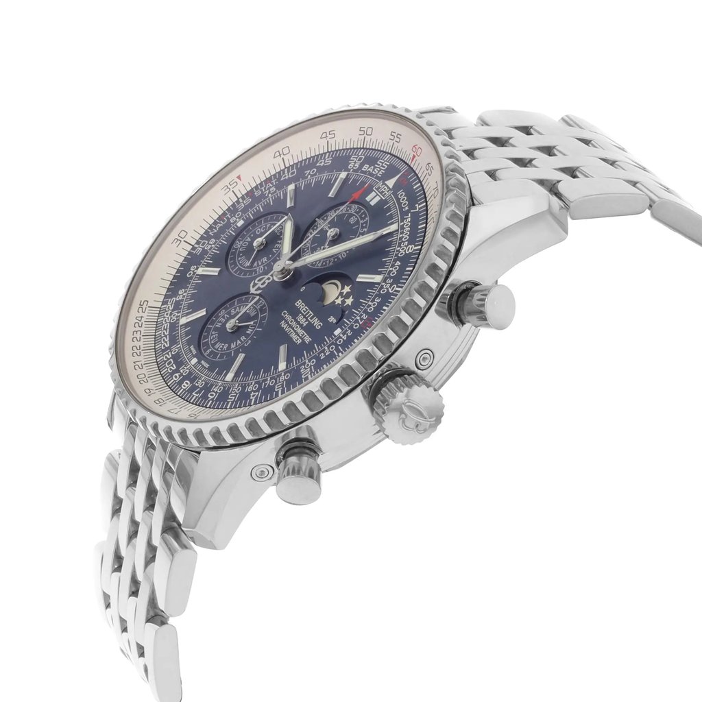View Of Crown Facing Side Of Breitling A1937012/C883-443A Stainless Steel Watch Pre Owned Condition