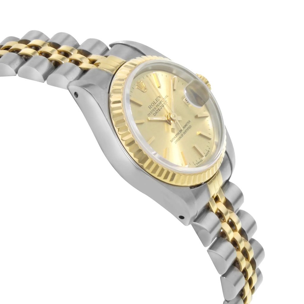 View Of Opposite Crown Facing Side Of Rolex 69173 Stainless Steel Watch Pre Owned Condition