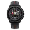 An image of a Wristwatch by Luminox. This New With Defects item is designed for Men, featuring a Sport style. It has a Quartz movement and an Analog display with a Black dial color. The indices include 12-Hour Dial,Multi Dial,Non-Numeric Hour Marks,Stick Indexes. The band is made of Leather and the case is made of Titanium. The watch has a Round shape with a case size of 44 mm and a case thickness of 14 mm.