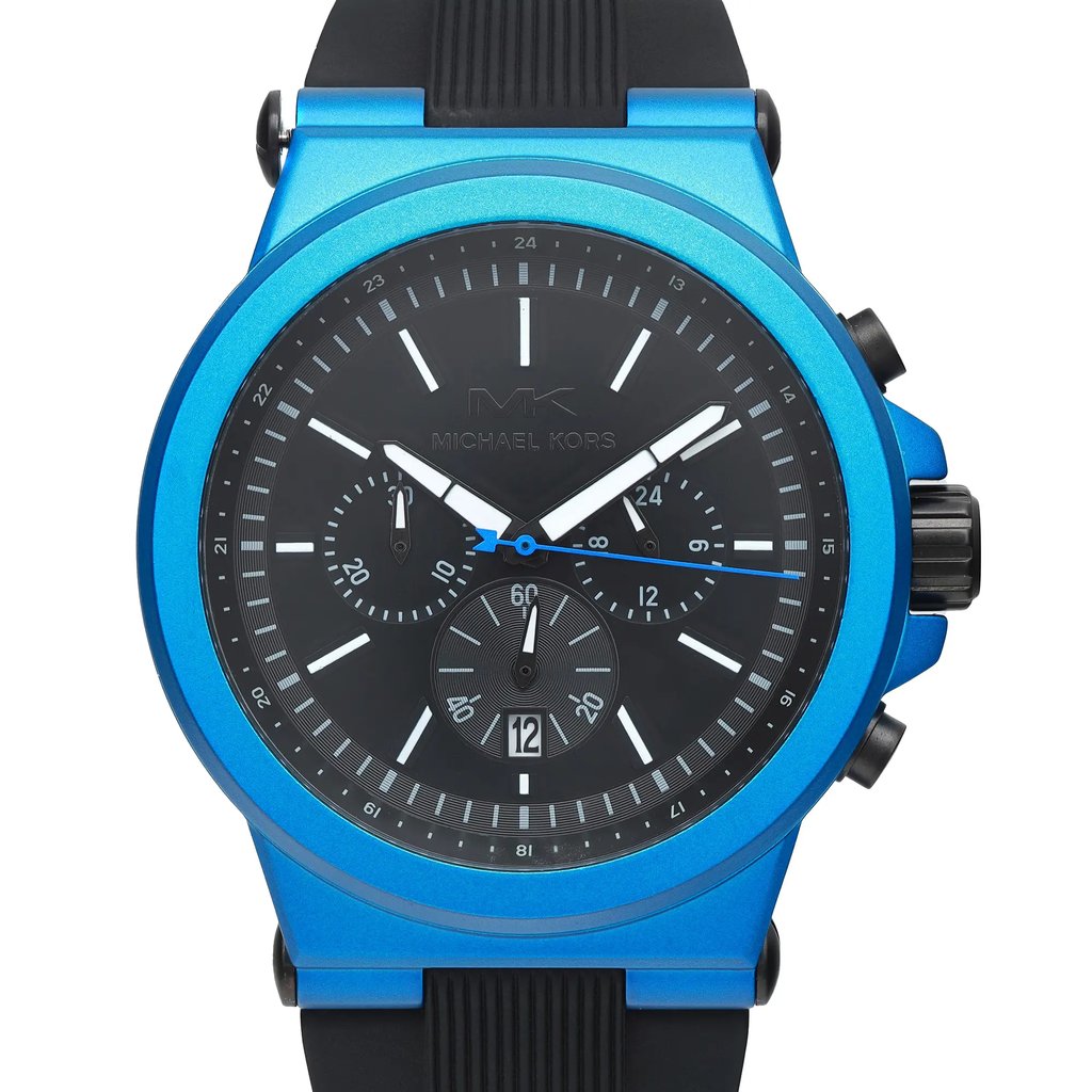 Up Close Front Facing Picture Of Michael Kors MK8761 Stainless Steel Watch New With Defects Condition