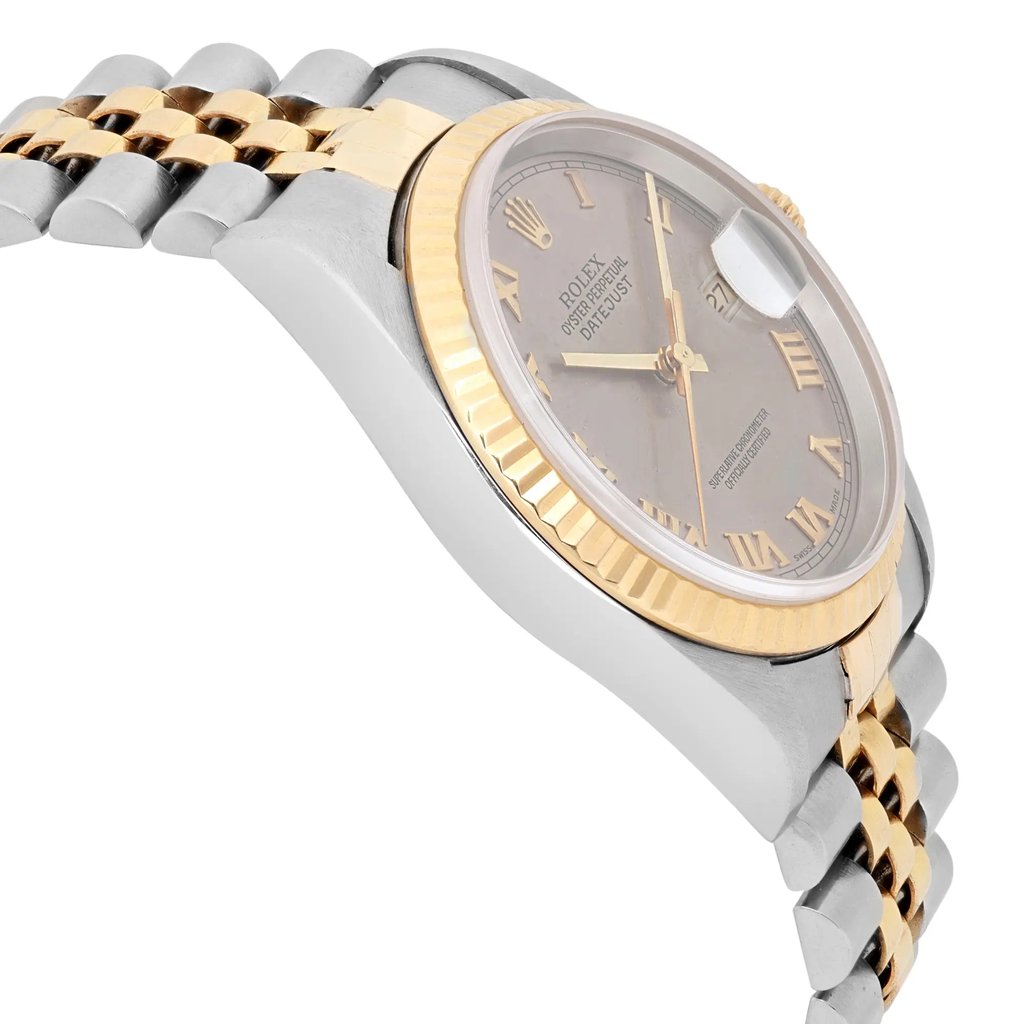 View Of Opposite Crown Facing Side Of Rolex 16233 Stainless Steel Watch Pre Owned Condition