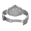 An image of a pre-owned Rolex men's wristwatch, viewed from the back with the clasp open. The watch is crafted from white gold, featuring a round case with a screwback design and a band of the same material. It is positioned at a slight angle, with the top of the watch tilted away from the viewer, providing a clear view of the fold-over clasp with a flip-lock safety mechanism. The back of the case shows the brand's name and is centered in the frame, with the watch appearing at a medium distance. The watch's condition may include light scratches, typical of pre-owned items.