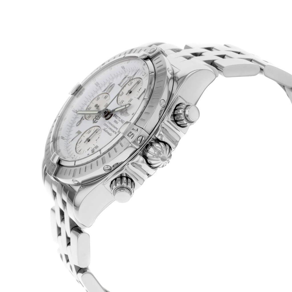 View Of Crown Facing Side Of Breitling A1335611/A573-SS Stainless Steel Watch Pre Owned Condition