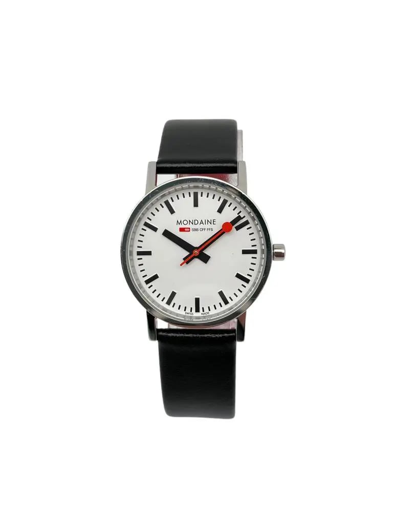 Front Full View Of Mondaine A658.30323.11SBB Stainless Steel Watch Display Model Condition {Product Condition}