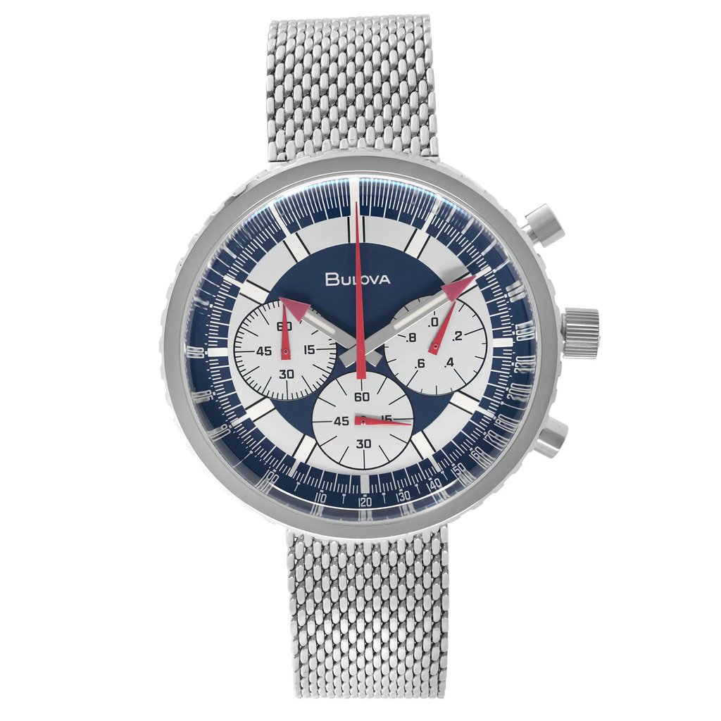 Front Full View Of Bulova 96K101 Stainless Steel Watch Unworn Condition {Product Condition}