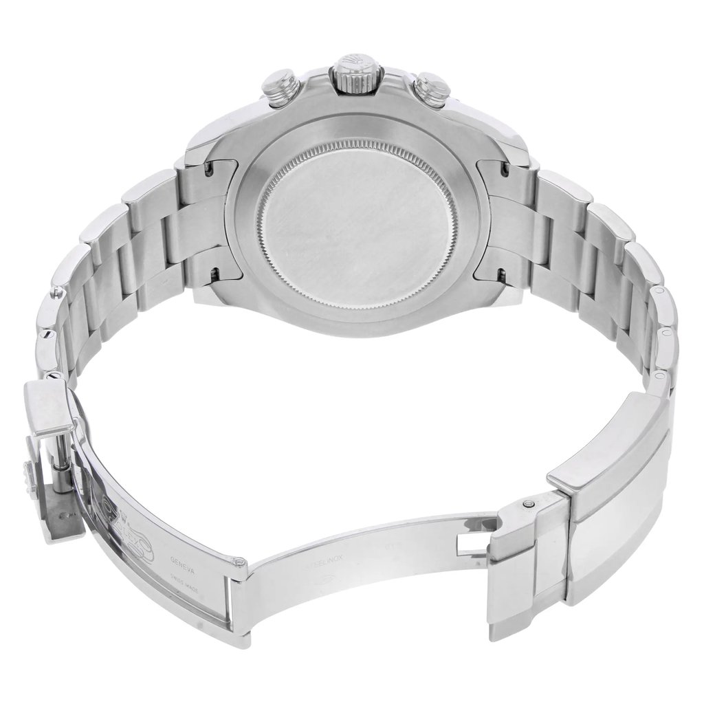 Back View Of {Caseback} Back Case And Open Stainless Steel Band Of Rolex 116680 Watch Pre Owned Condition