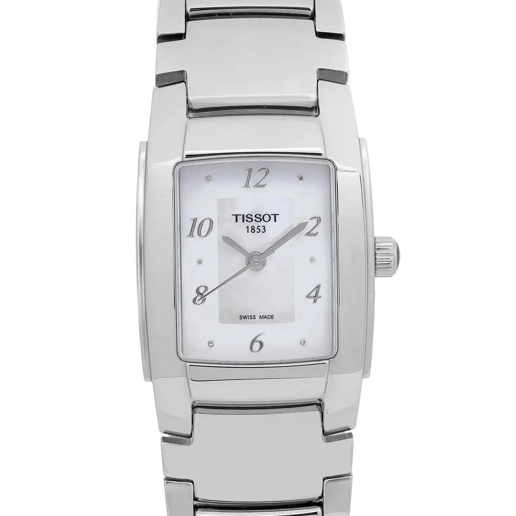 Up Close Front Facing Picture Of Tissot T073.310.11.116.00 Stainless Steel Watch Pre Owned Condition