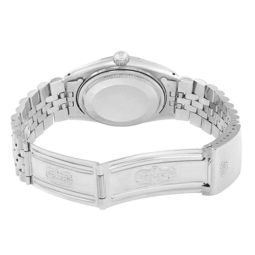 Back View Of Solid Back Case And Open Stainless Steel Band Of Rolex 16014 Watch Pre Owned Condition