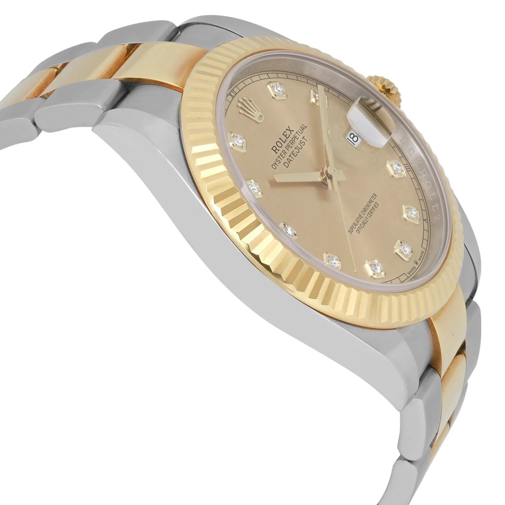View Of Opposite Crown Facing Side Of Rolex 126333 Stainless Steel Watch Pre Owned Condition