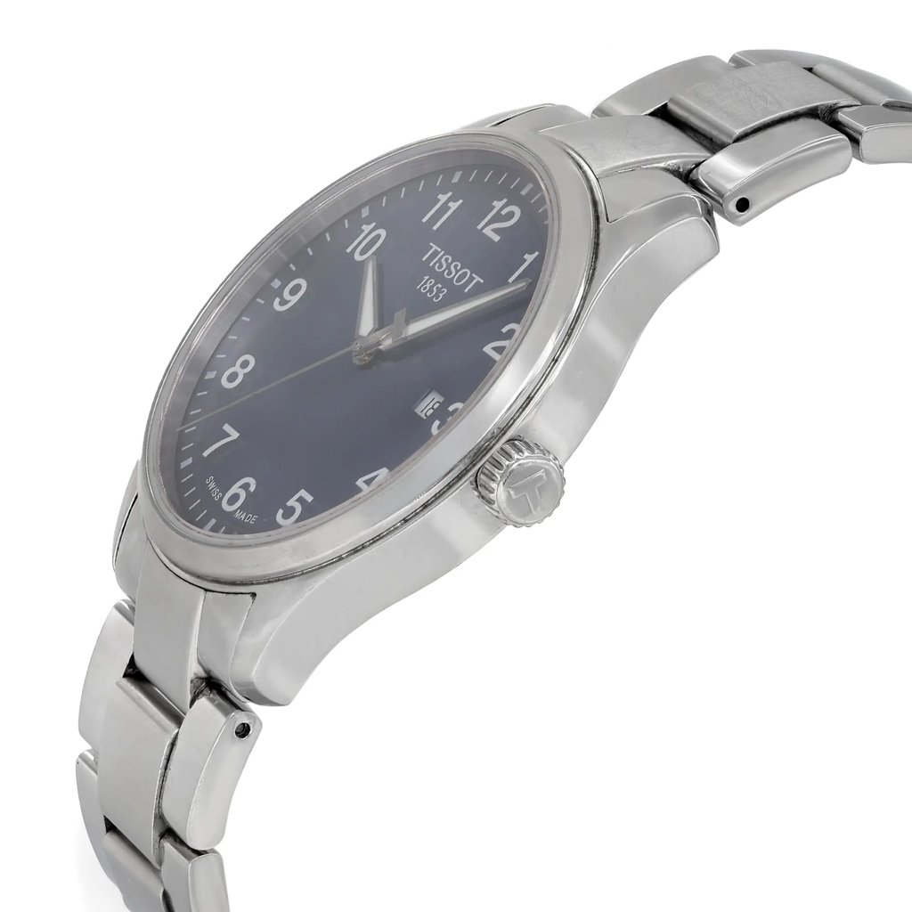 View Of Crown Facing Side Of Tissot T116.410.11.047.00 Stainless Steel Watch Pre Owned Condition