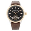 An image of a Wristwatch by RAYMOND WEIL. This New With Defects item is designed for Men, featuring a Classic,Dress/Formal style. It has a Mechanical (Automatic) movement and an Analog display with a Black dial color. The indices include 12-Hour Dial,Non-Numeric Hour Marks,Seconds Hand. The band is made of Leather and the case is made of Stainless Steel. The watch has a Round shape with a case size of 42.5 mm and a case thickness of 11 mm.