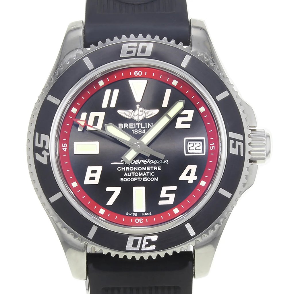 Up Close Front Facing Picture Of Breitling A1736402/BA31-202S Stainless Steel Watch Pre Owned Condition