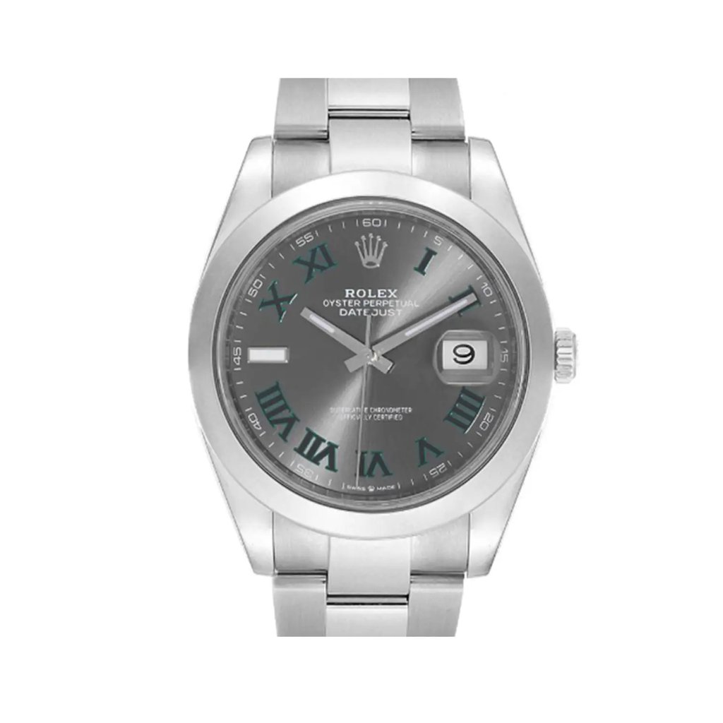 Up Close Front Facing Picture Of Rolex 126300 Stainless Steel Watch Pre Owned Condition