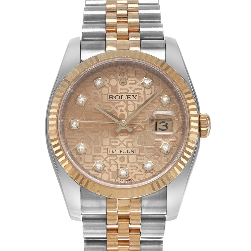 Up Close Front Facing Picture Of Rolex 116233 Stainless Steel Watch Pre Owned Condition