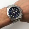 Up Close Front Facing Picture Of Breitling AB011110/BA50-377A Stainless Steel Watch Display Model Condition