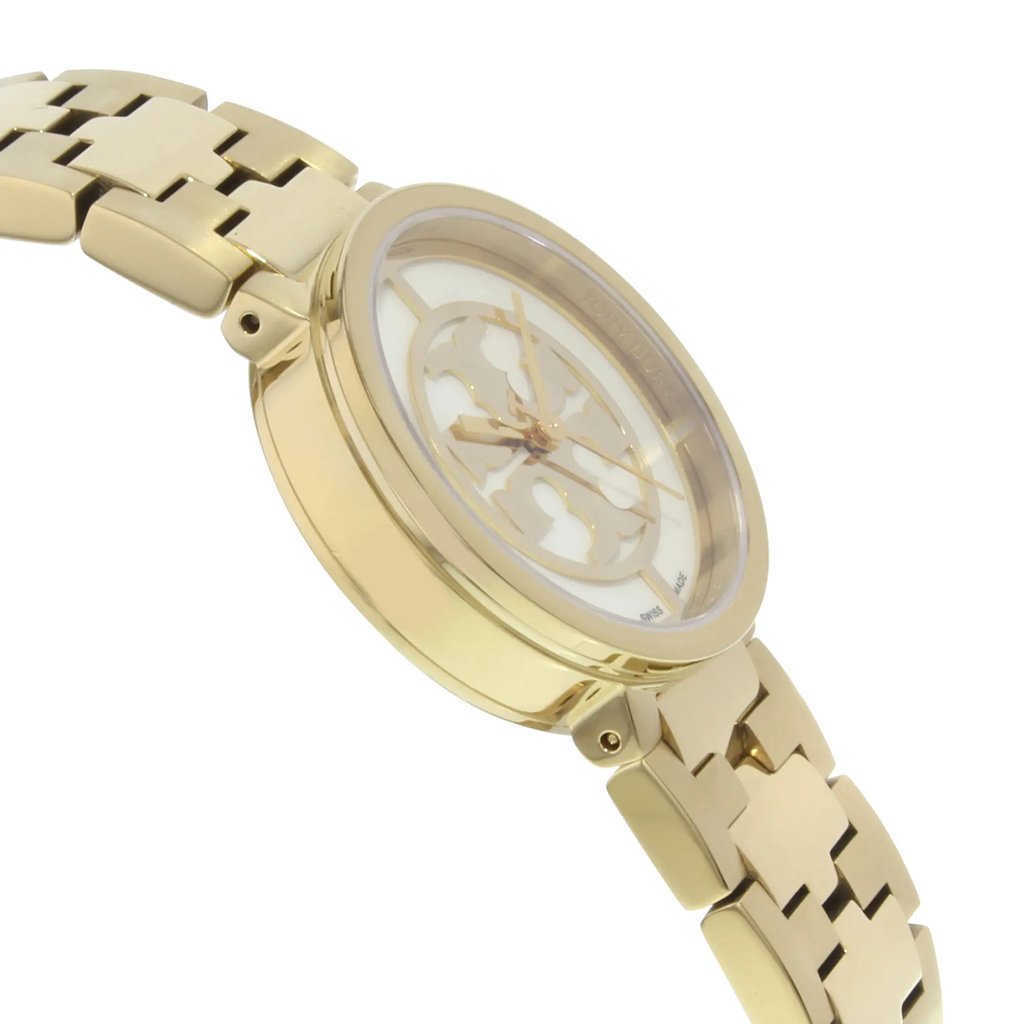 View Of Opposite Crown Facing Side Of Tory Burch TRB4011 Stainless Steel Watch Pre Owned Condition