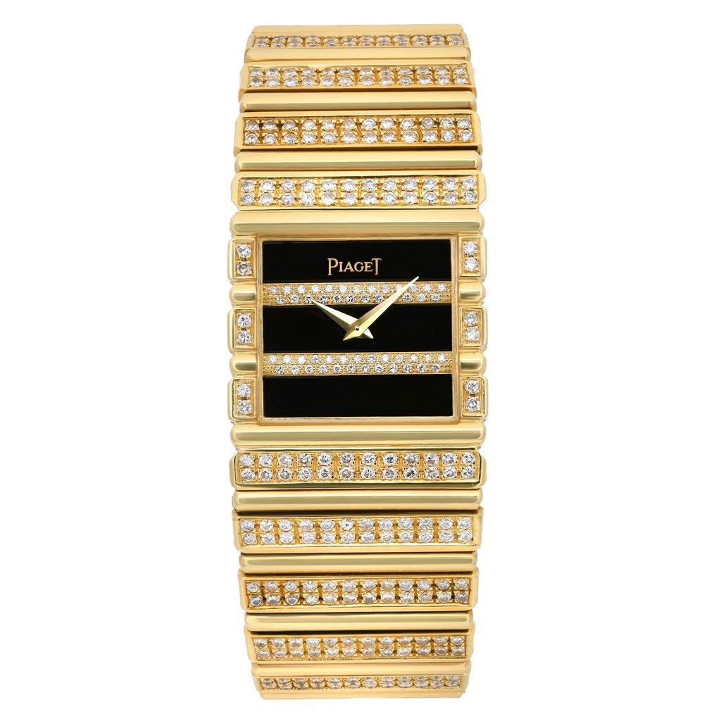 Front Full View Of Piaget 7131 C 701 Yellow Gold Watch Pre Owned Condition Good