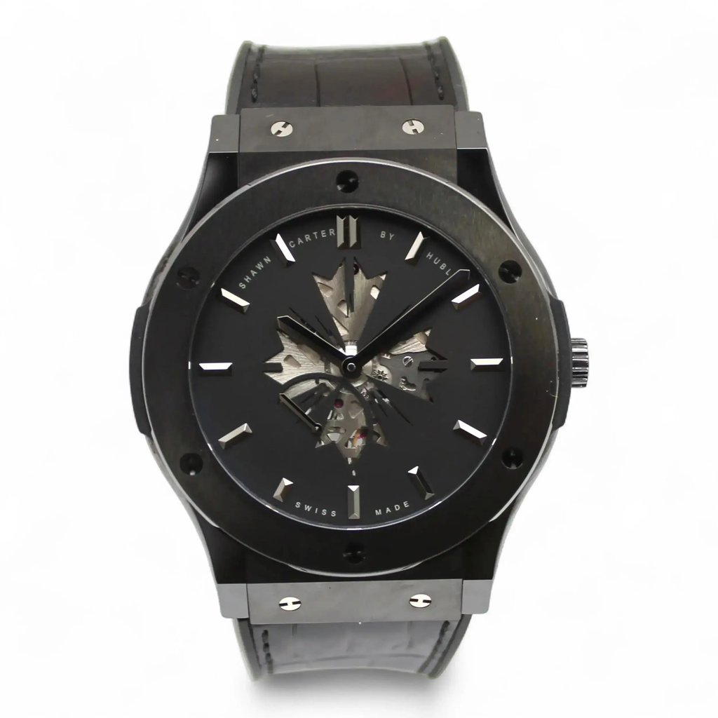 Front Full View Of Hublot 515.CM.1040.LR.SHC13 Ceramic,Titanium Watch Pre Owned Condition Good
