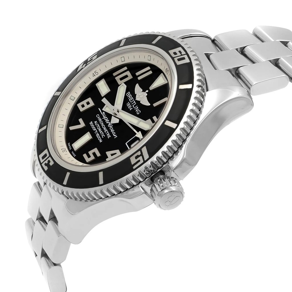 View Of Crown Facing Side Of Brighton A17364 Stainless Steel Watch Pre Owned Condition