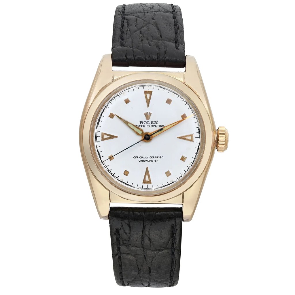 Front Full View Of Rolex 5050 Gold 18kt Watch Pre Owned Condition {Product Condition}