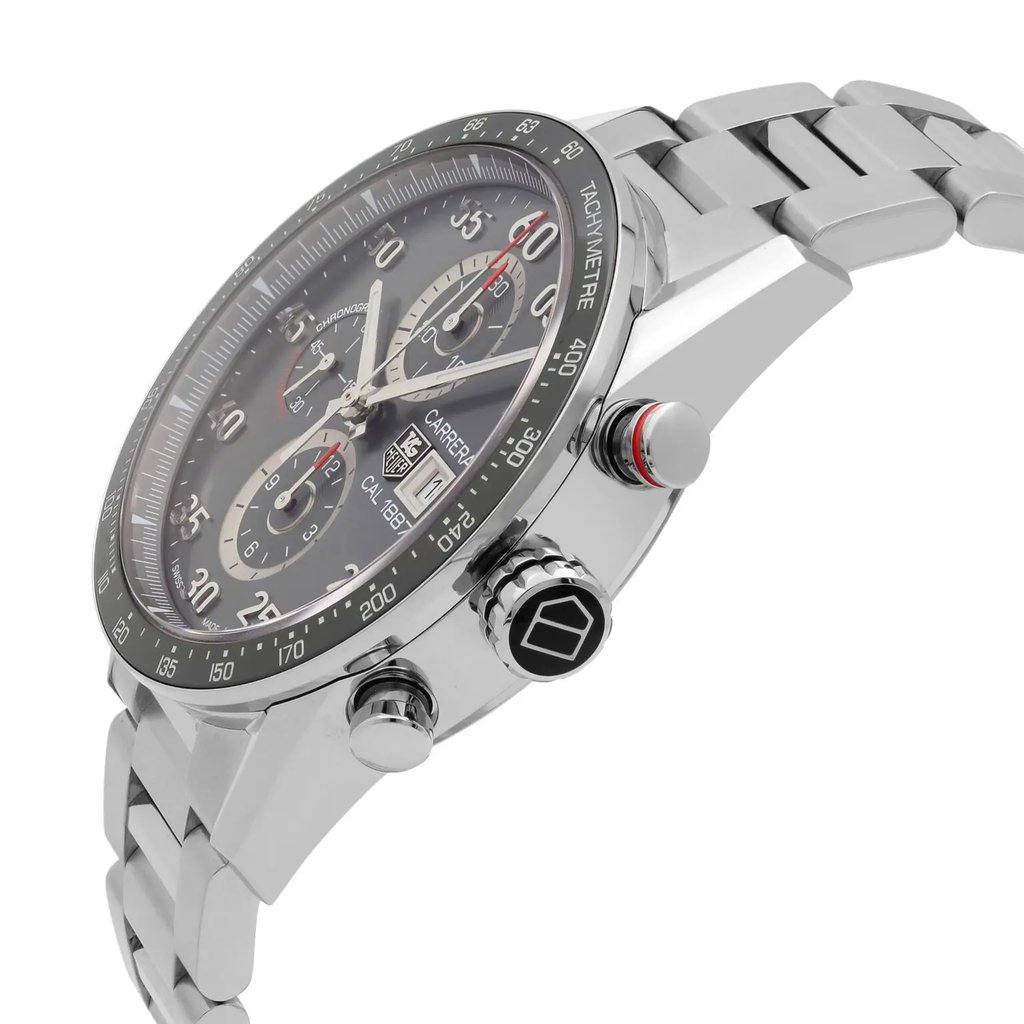 View Of Crown Facing Side Of TAG Heuer CAR2A11.BA0799 Stainless Steel Watch Pre Owned Condition