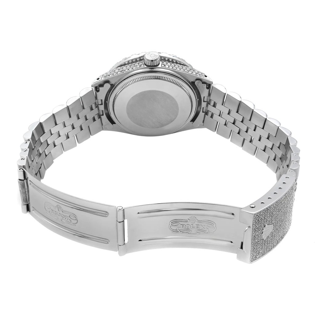 Back View Of Screwback Back Case And Open Stainless Steel Band Of Rolex 16030 Watch Pre Owned Condition