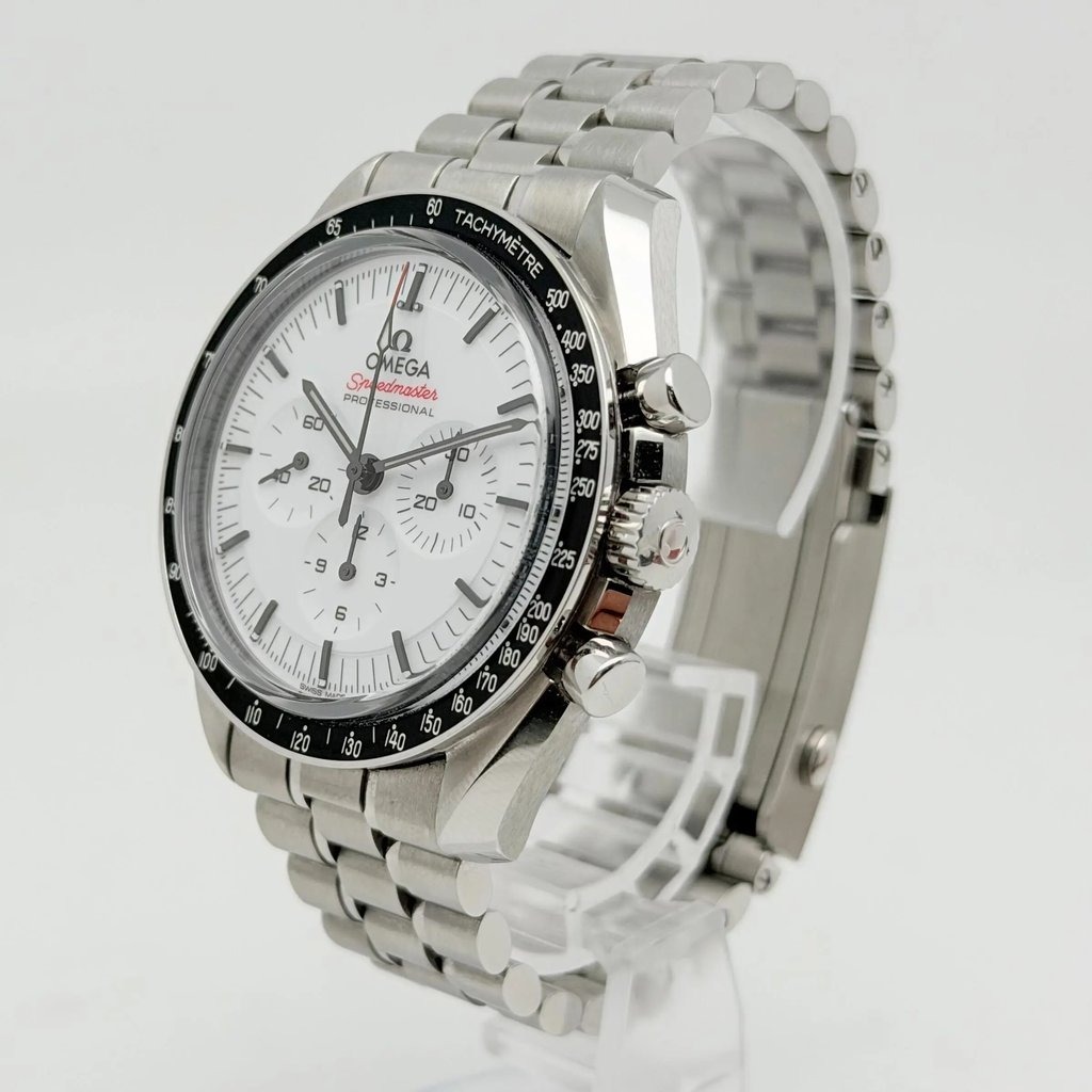 View Of Crown Facing Side Of OMEGA 310.30.42.50.04.001 Stainless Steel Watch Pre Owned Condition