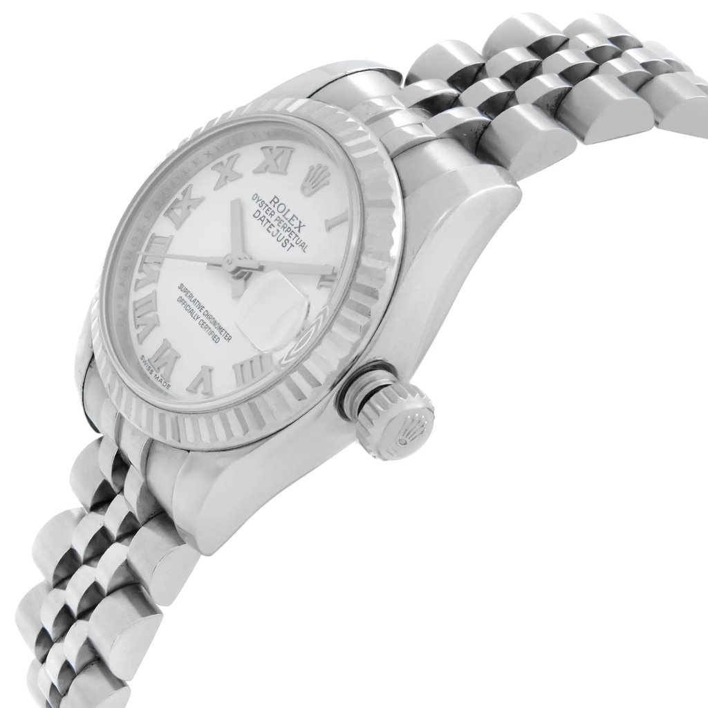 View Of Crown Facing Side Of Rolex 179174 Stainless Steel Watch Pre Owned Condition