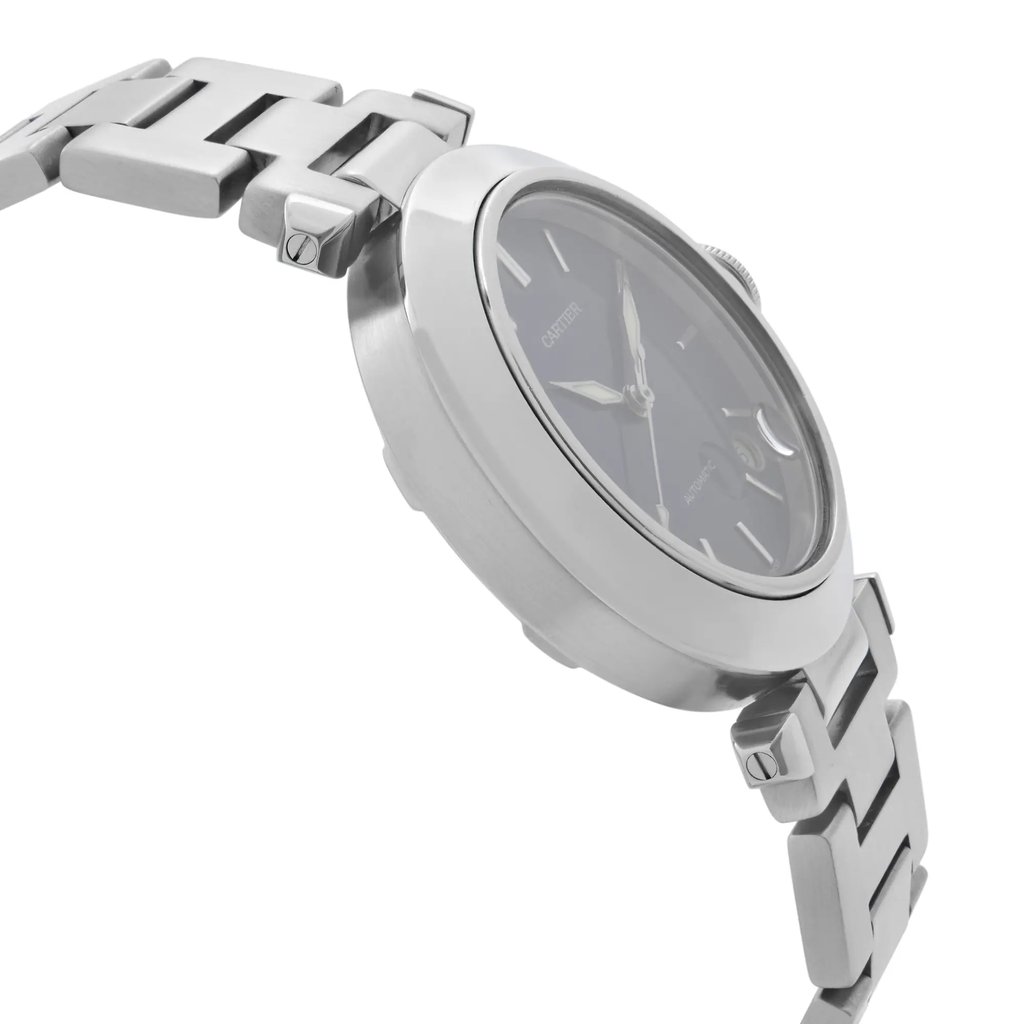 View Of Opposite Crown Facing Side Of Cartier W31014M7 Stainless Steel Watch Pre Owned Condition