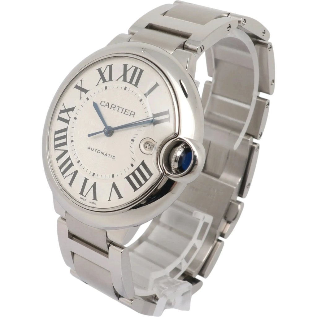 View Of Crown Facing Side Of Cartier WSBB0049 Stainless Steel Watch Pre Owned Condition