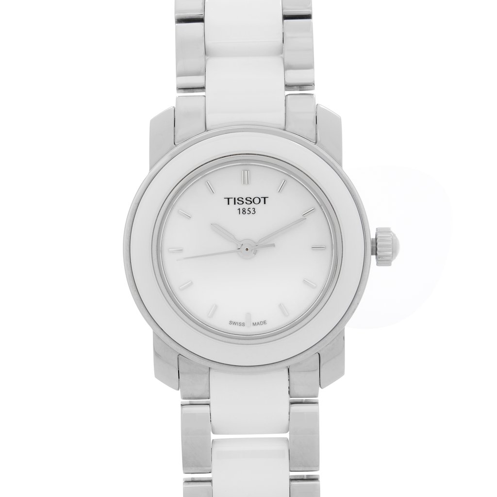 Up Close Front Facing Picture Of Tissot T064.210.22.011.00 Stainless Steel Watch Display Model Condition