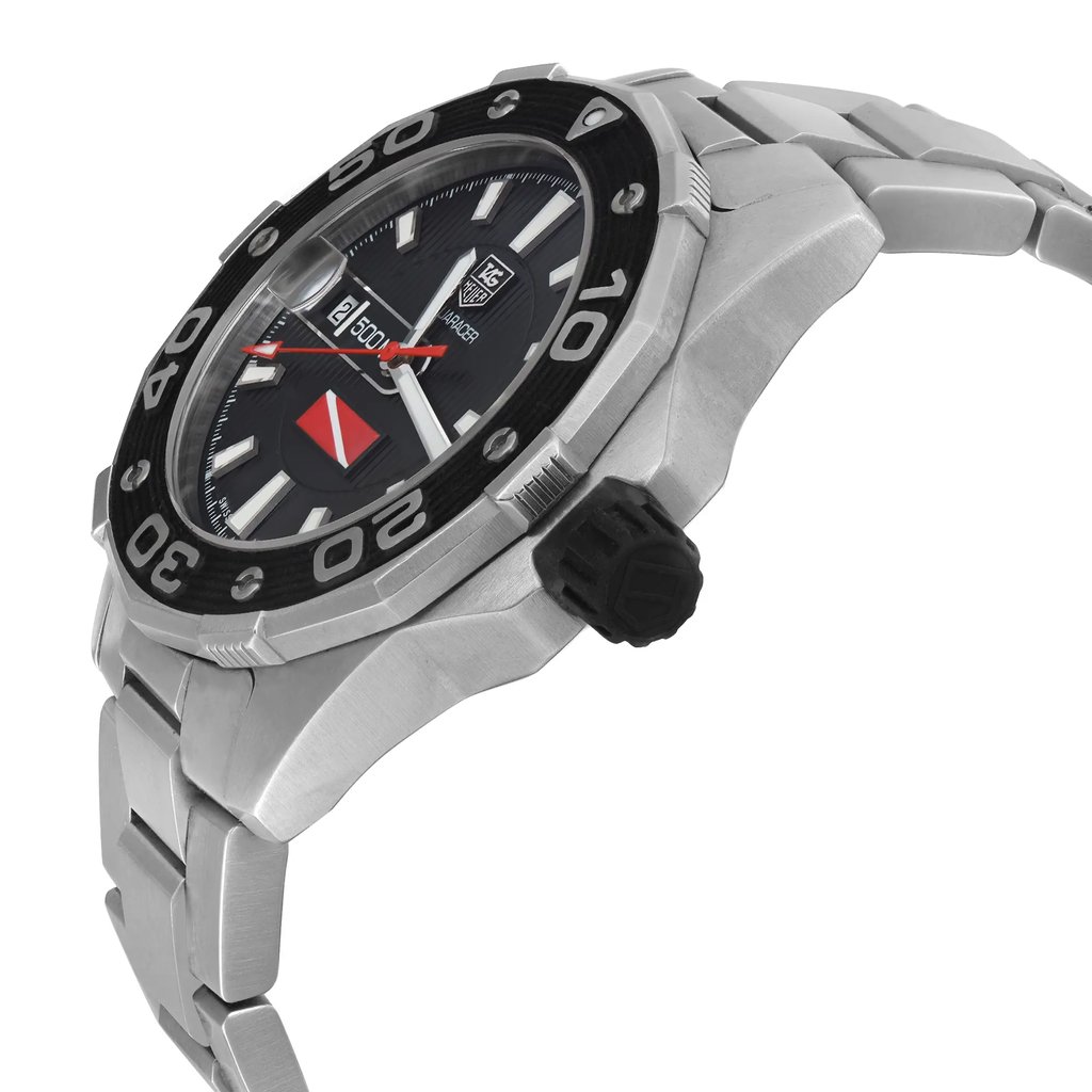 View Of Crown Facing Side Of TAG Heuer WAJ211A.BA0870 Stainless Steel Watch Pre Owned Condition