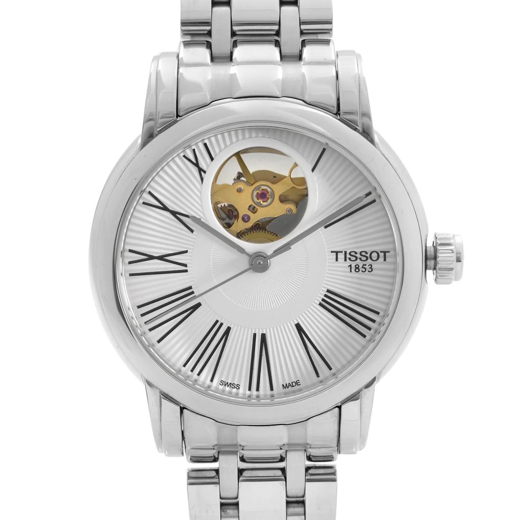 Up Close Front Facing Picture Of Tissot T050.207.11.033.00 Stainless Steel Watch Unworn Condition