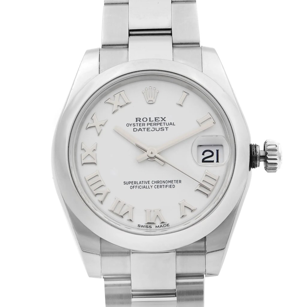 Up Close Front Facing Picture Of Rolex 178240 Stainless Steel Watch Unworn Condition