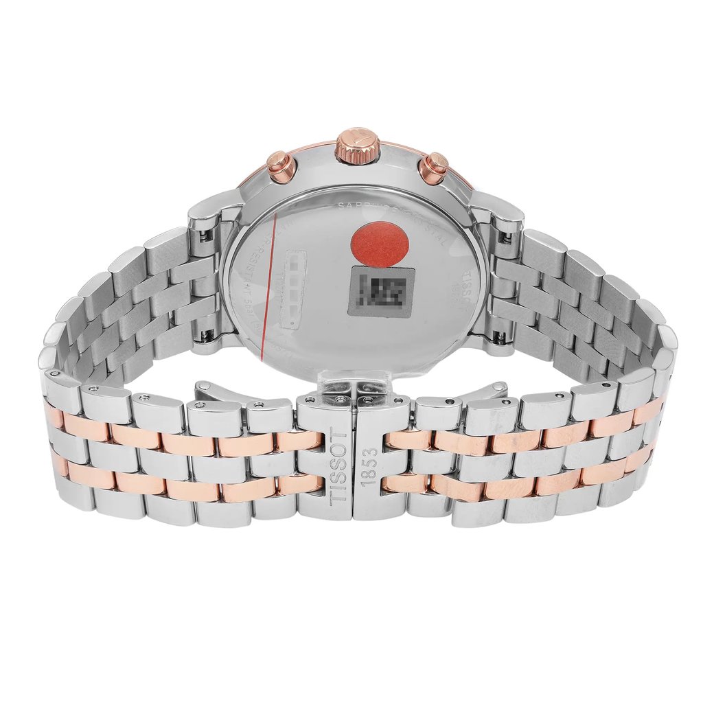Back View Of Solid Back Case And Closed Stainless Steel Band Of Tissot T122.417.22.011.00 Watch Pre Owned Condition