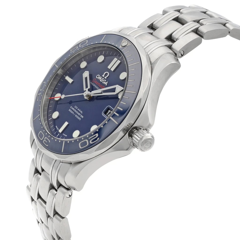 View Of Crown Facing Side Of OMEGA 212.30.41.20.03.001 Stainless Steel Watch Pre Owned Condition