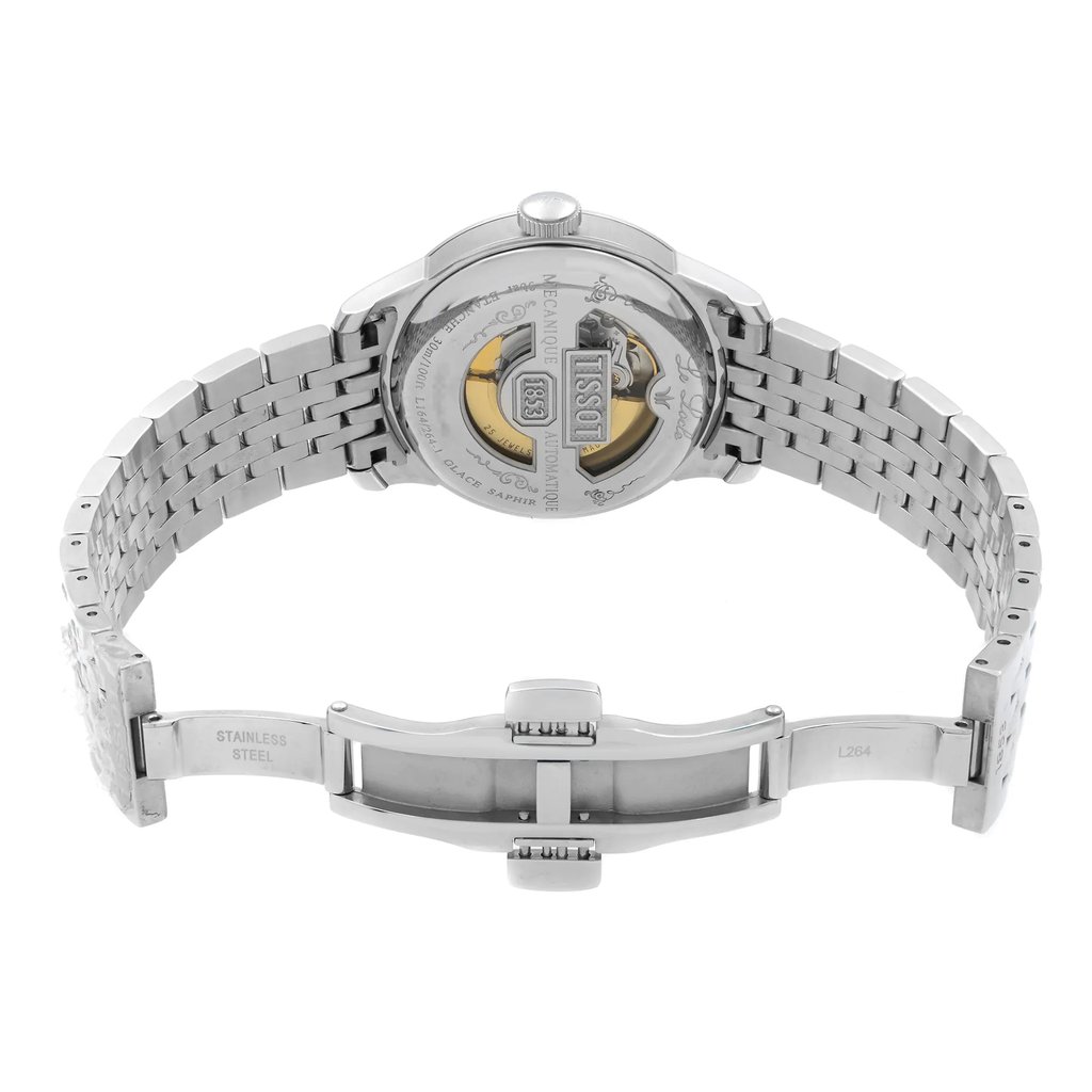 Back View Of Exhibition Back Case And Open Stainless Steel Band Of Tissot T41.1.483.33 Watch Display Model Condition