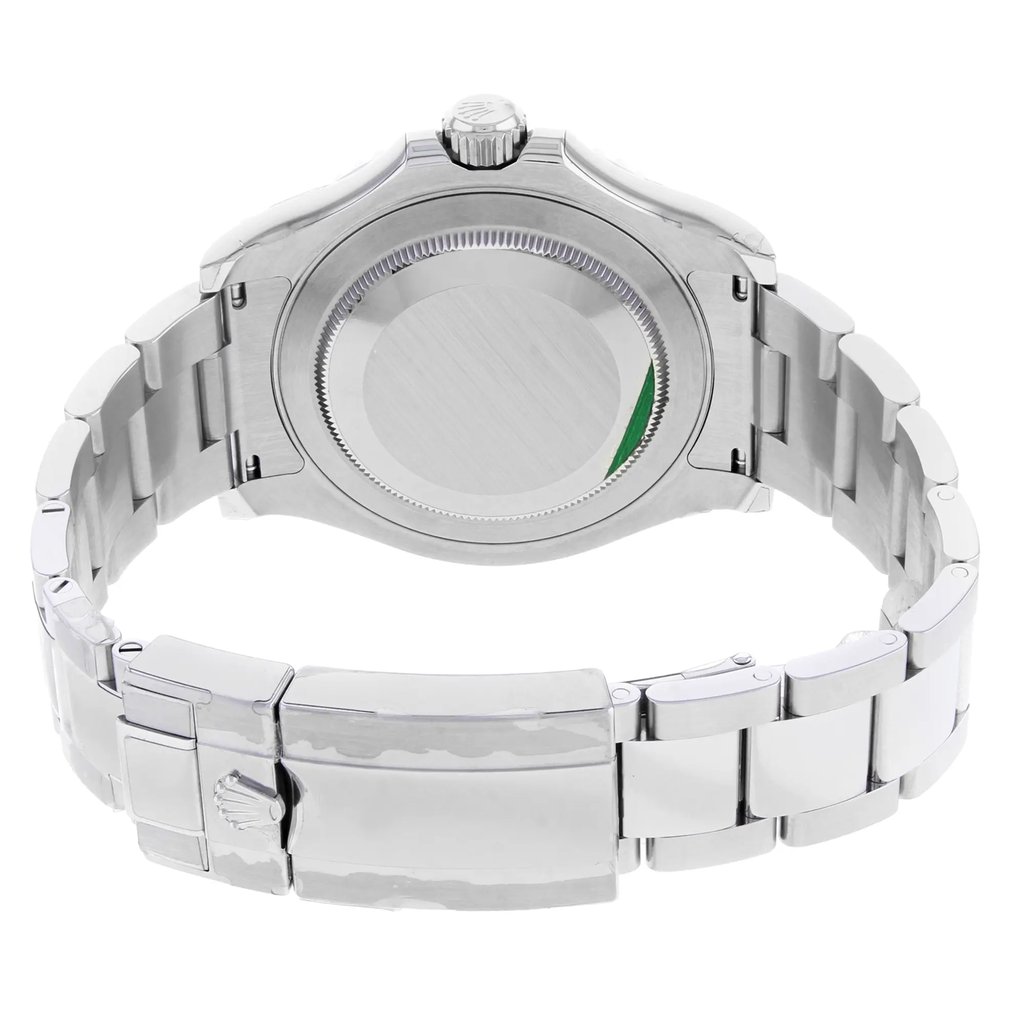 Back View Of {Caseback} Back Case And Closed Stainless Steel Band Of Rolex 216570 Watch Pre Owned Condition